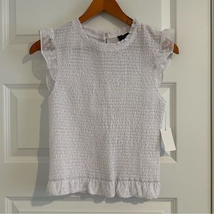 Laundry by Shelli Segal White Short Sleeve Blouse NWT